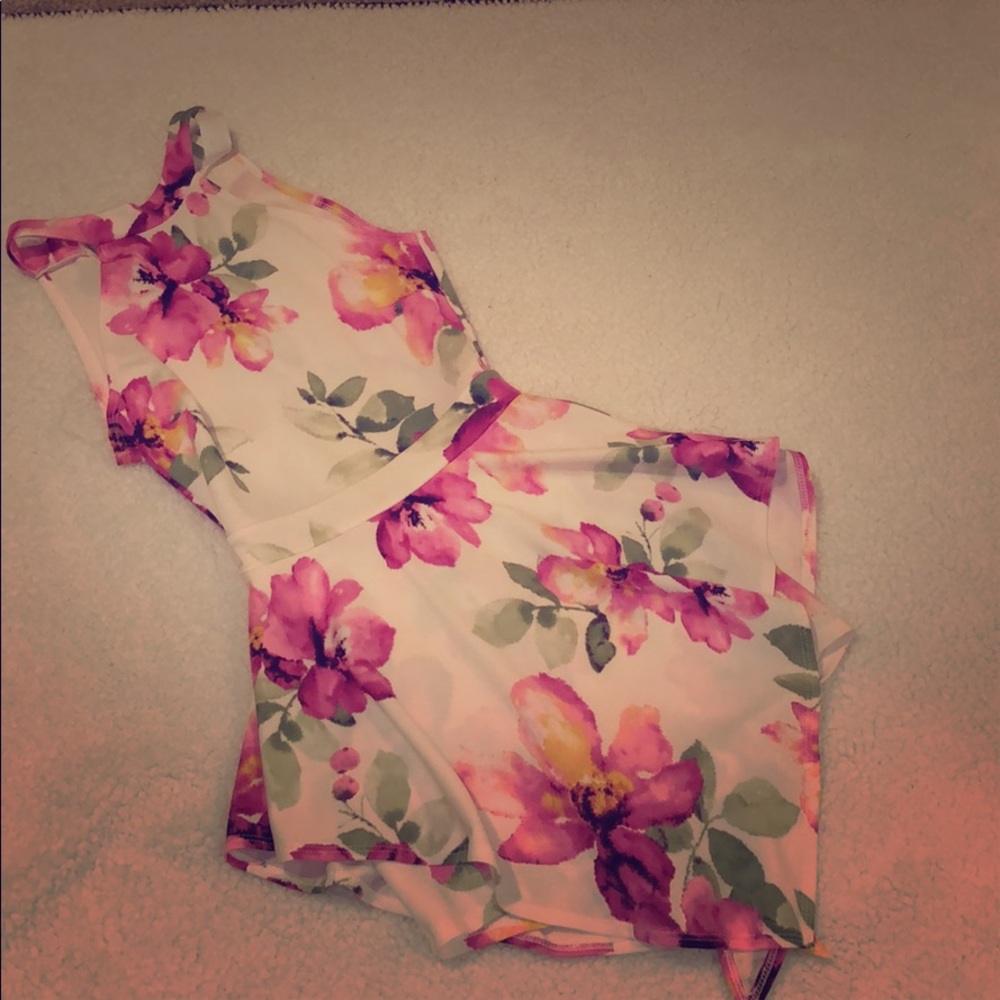 Ivory floral ruffle romper